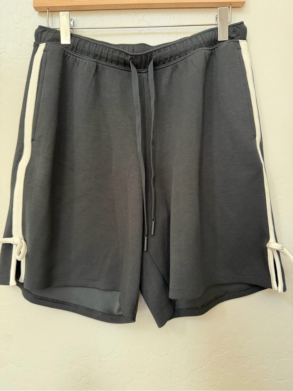 Gilly Hicks Black Athletic Drawstring Shorts with White Side Stripes